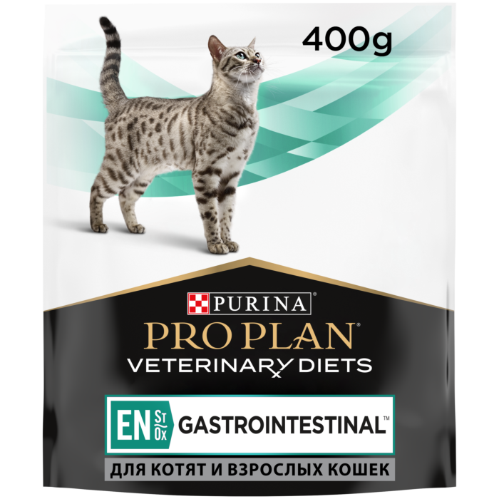 Купить Сухой корм PRO PLAN® Veterinary Diets EN St/Ox Gastrointestinal для  взрослых кошек и котят при расстройствах пищеварения, пакет, 400 г  -официальный интернет-магазин Purina