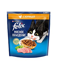 Сухой корм для кошек Felix Мясное объедение с курицей 1.3 кг