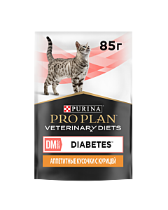 Влажный корм PRO PLAN® VETERINARY DIETS DM ST/OX Diabetes Management диетический для кошек при сахарном диабете с курицей, в соусе, 85 г х 10 шт.
