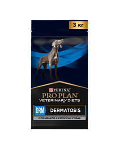 Сухой корм PRO PLAN® VETERINARY DIETS DRM Dermatosis диетический для собак при дерматозах и выпадении шерсти, 3 кг