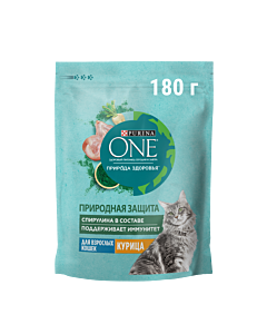 Сухой корм PURINA ONE® Природа Здоровья® для взрослых кошек с курицей, 180 г