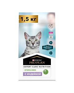 Сухой корм PRO PLAN ACTI PROTECT для стерилизованных кошек и кастрированных котов, с высоким содержанием индейки, 1,5кг