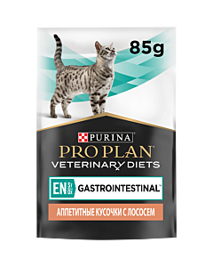 Влажный корм PRO PLAN® VETERINARY DIETS EN ST/OX Gastrointestinal диетический для кошек при расстройствах пищеварения, с лососем в соусе, 85 г х10 шт