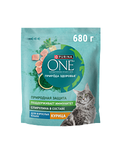 Сухой корм PURINA ONE® Природа Здоровья® для взрослых кошек с курицей, 680 г