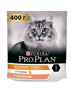 Сухой корм для кошек Pro Plan Elegant для здоровья шерсти и кожи с лососем 400 г