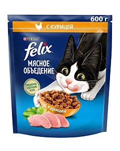 Сухой корм FELIX® Мясное объедение для кошек с курицей 600 г