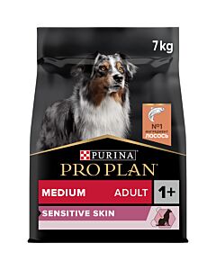 Сухой корм PRO PLAN® для взрослых собак средних пород с чувствительной кожей, с высоким содержанием лосося 7 кг