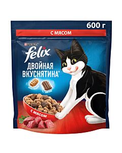 Сухой корм FELIX® Двойная Вкуснятина для кошек с мясом 600 г