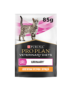 Влажный корм PRO PLAN® VETERINARY DIETS UR ST/OX Urinary диетический для кошек при болезнях нижних отделов мочевыводящих путей c курицей в соусе, 85 г х 10 шт.
