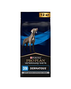Сухой корм для собак Pro Plan Veterinary Diets Dermatosis при дерматозах и выпадении шерсти 12 кг