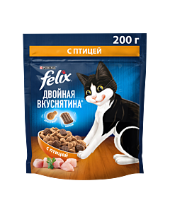 Сухой корм FELIX® Двойная Вкуснятина для кошек с птицей 200 г