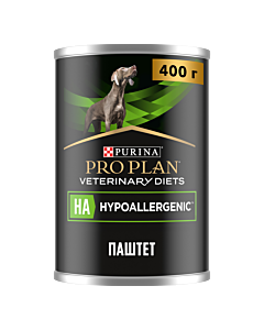 Влажный корм PRO PLAN® VETERINARY DIETS HA Hypoallergenic диетический для собак при пищевой непереносимости, паштет, 400 г