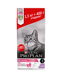 Pro Plan® для взрослых кошек старше 1 года с чувствительным пищеварением или особыми предпочтениями в еде, с высоким содержанием индейки