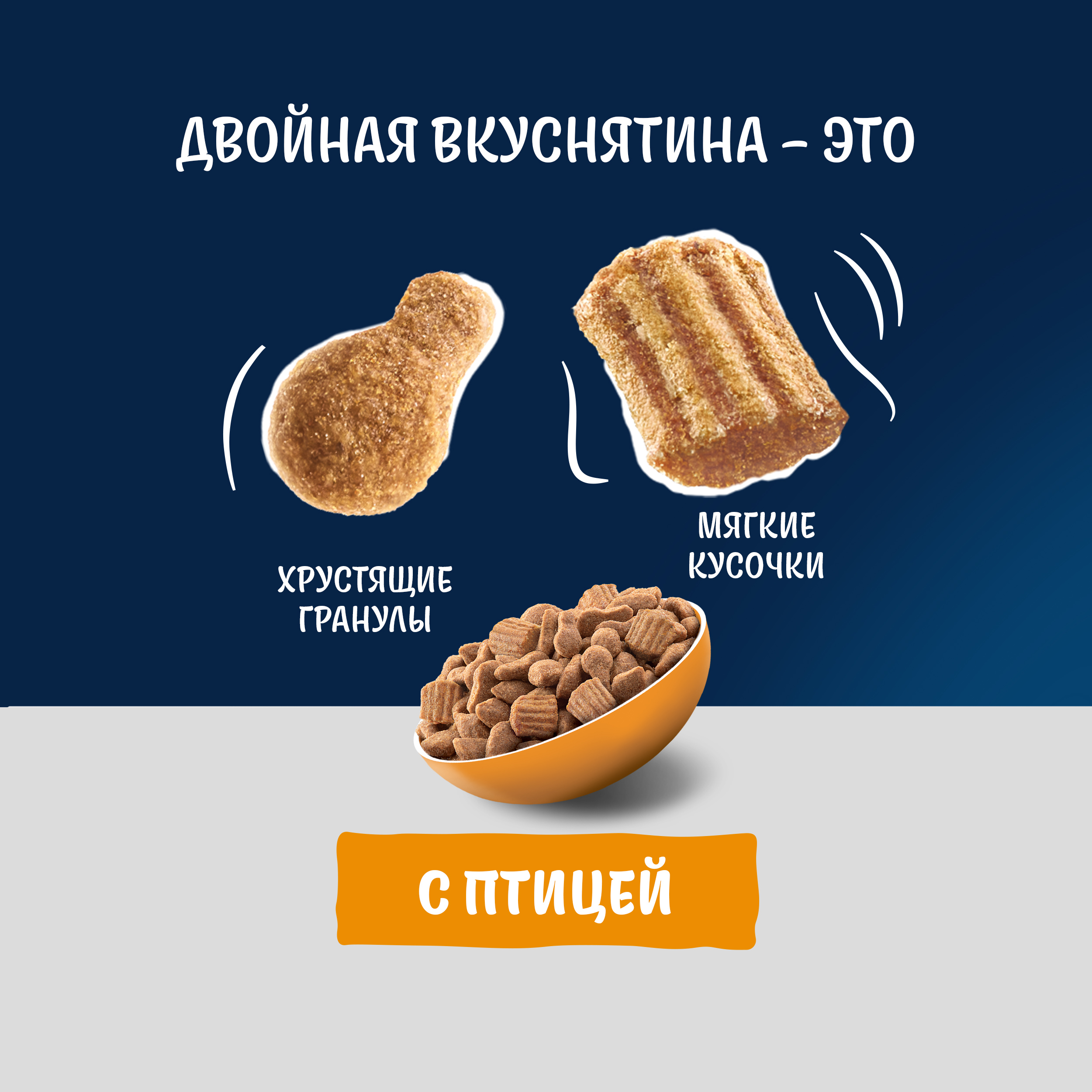 Сухой корм FELIX® Двойная Вкуснятина для кошек с птицей 1.3 кг