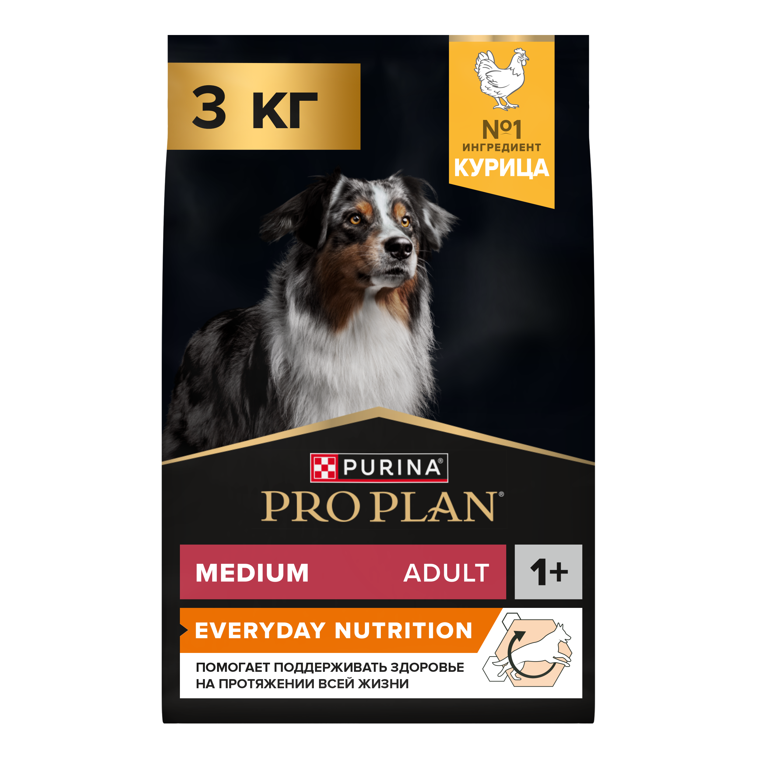 Сухой корм PRO PLAN® EVERYDAY NUTRITION для взрослых собак средних пород с курицей, 3 кг