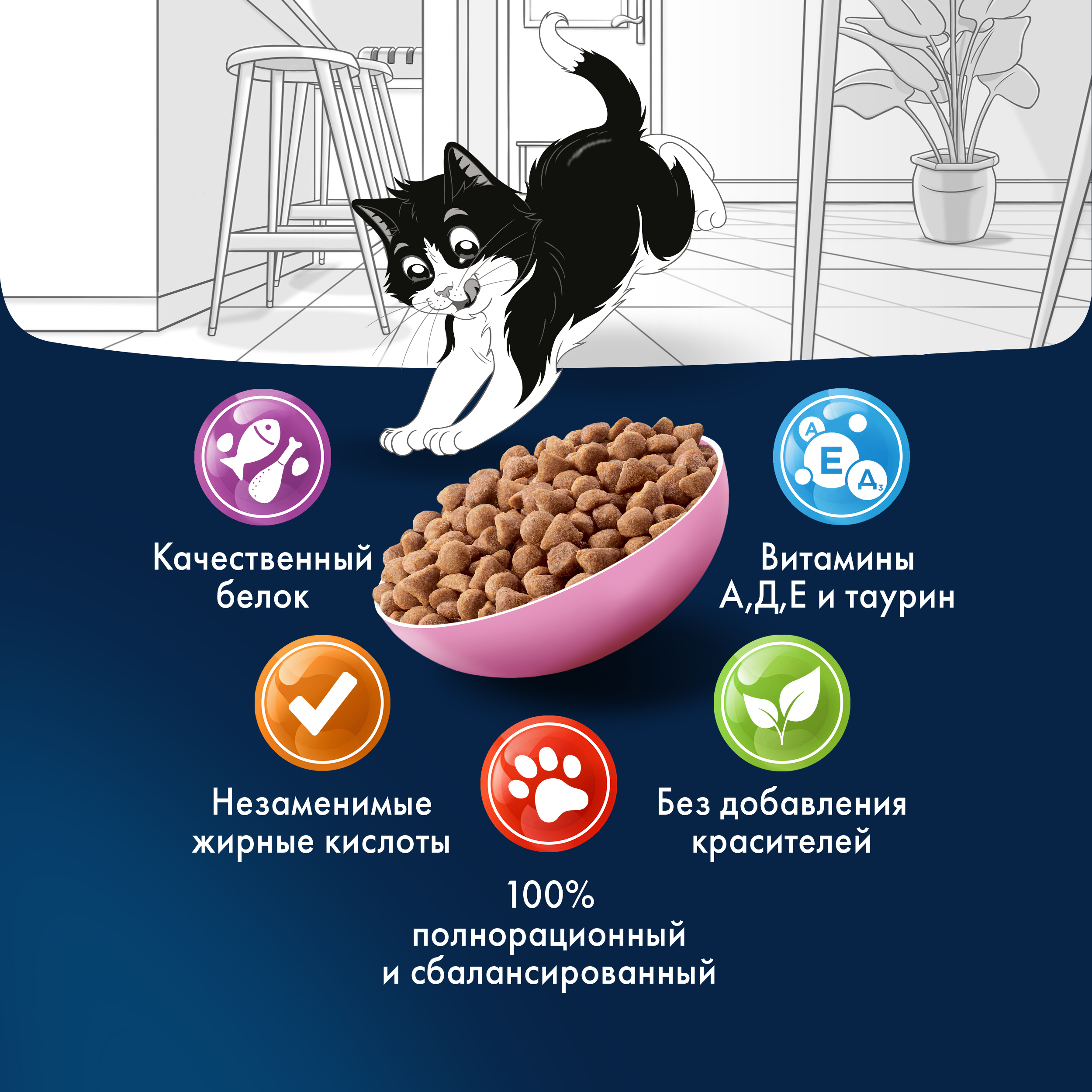 Сухой корм FELIX® Двойная Вкуснятина для котят до года, с курочкой 600г