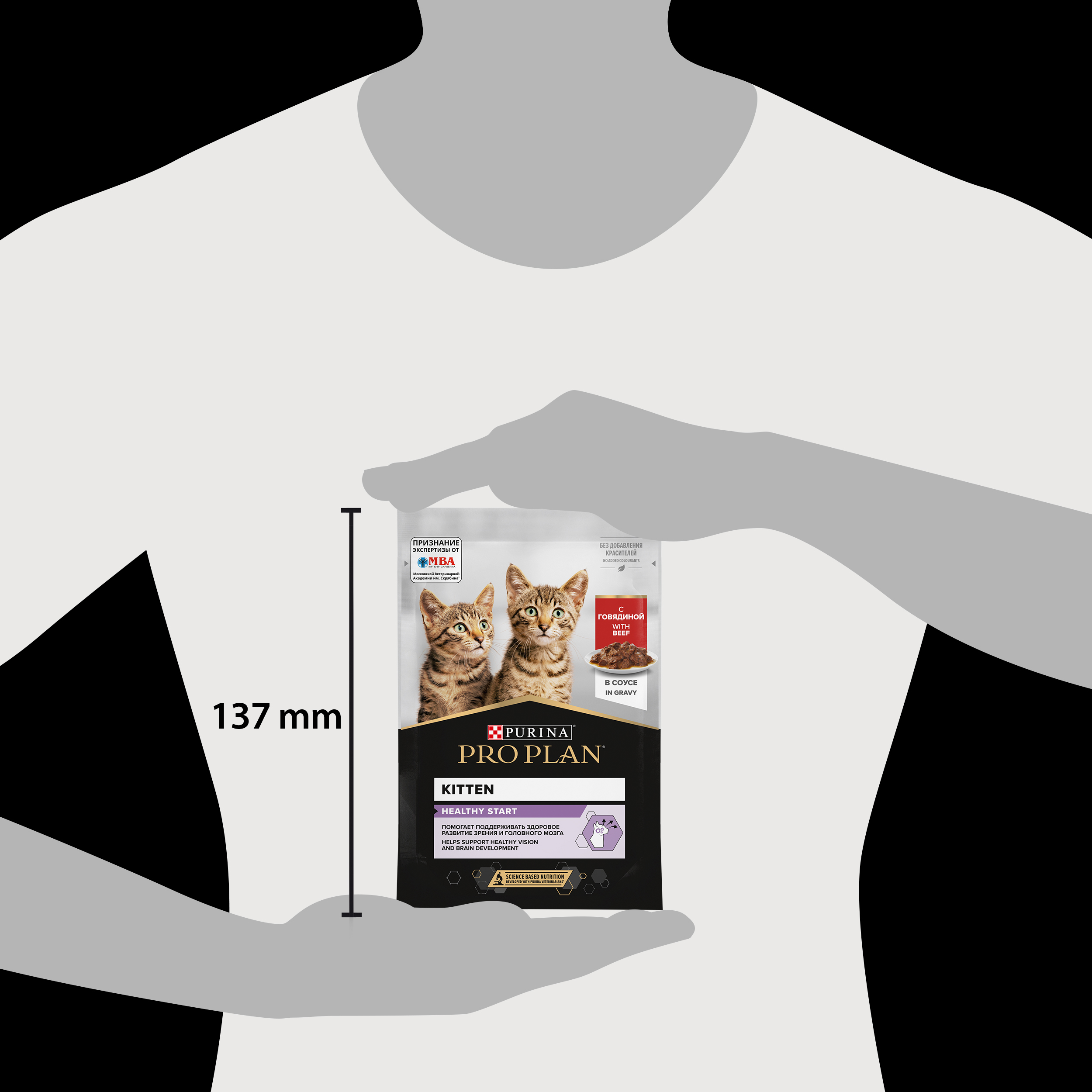 Влажный корм PRO PLAN® HEALTHY START для котят, с говядиной в соусе, 85 г x 26 шт