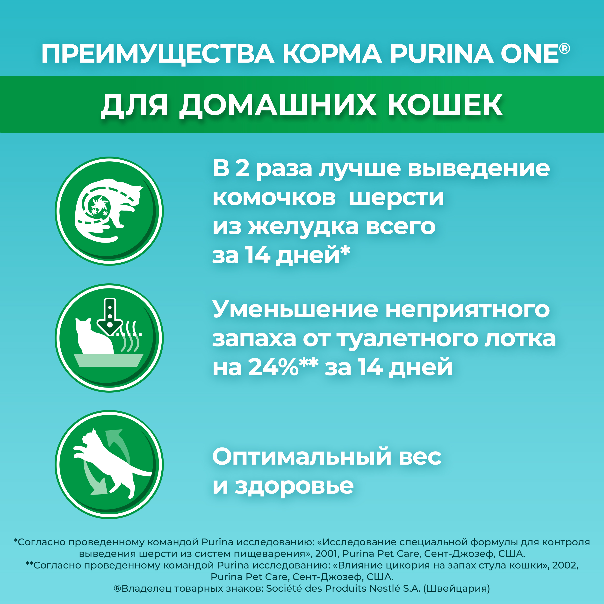 Сухой корм PURINA ONE® для взрослых домашних кошек с индейкой 3 кг