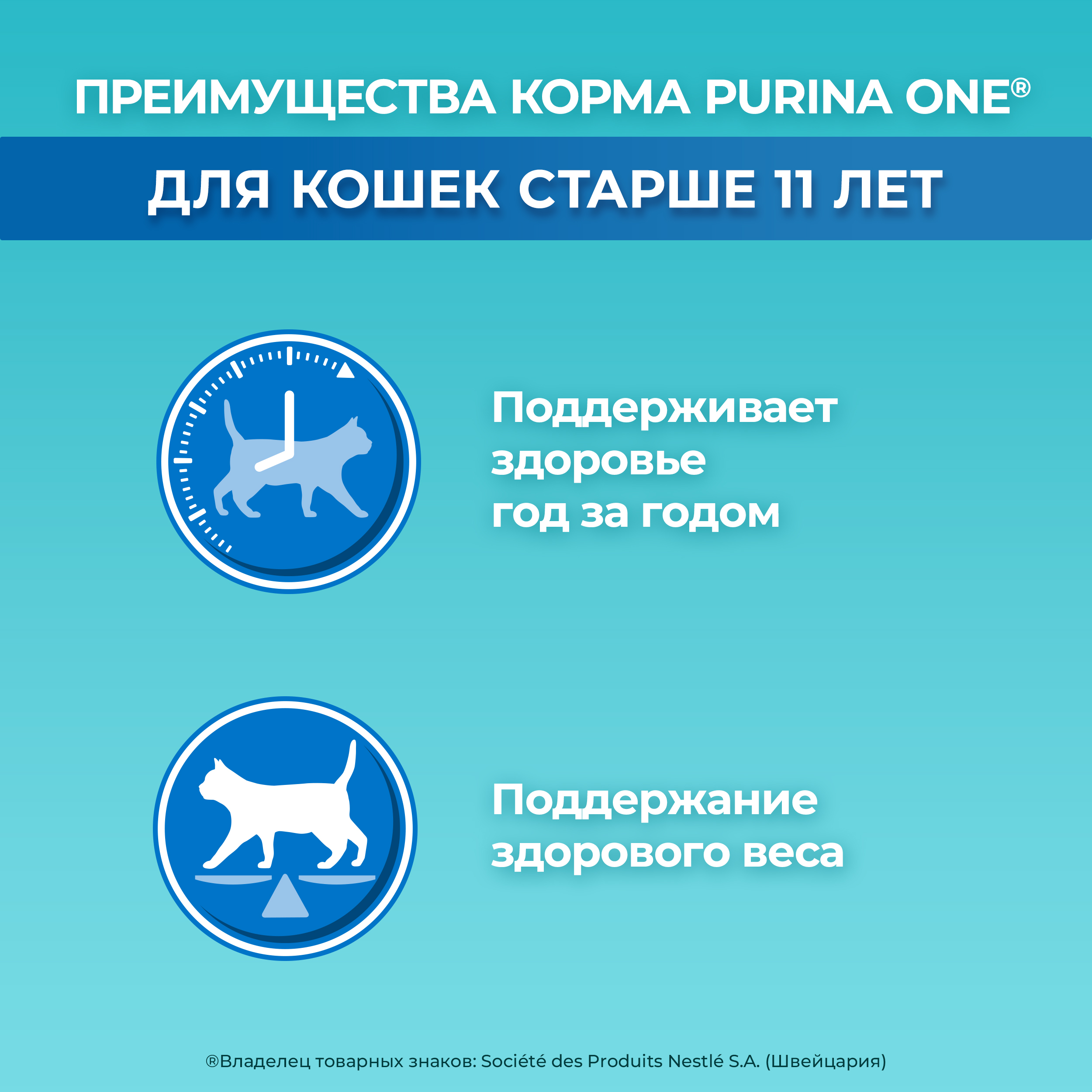 Сухой корм PURINA ONE® для пожилых кошек старше 11 лет с курицей 750 г
