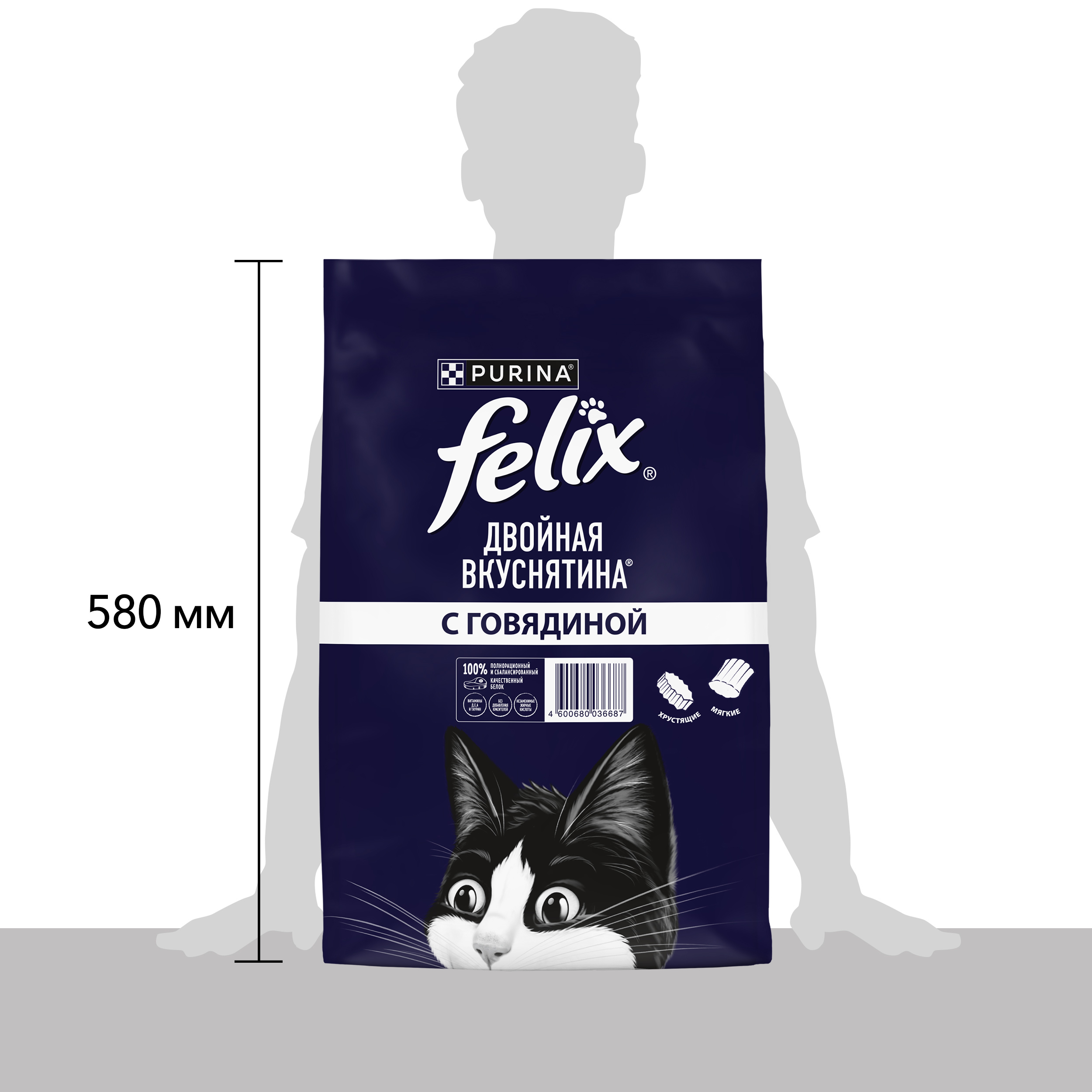 Сухой корм FELIX® Двойная Вкуснятина для кошек с говядиной 10 кг