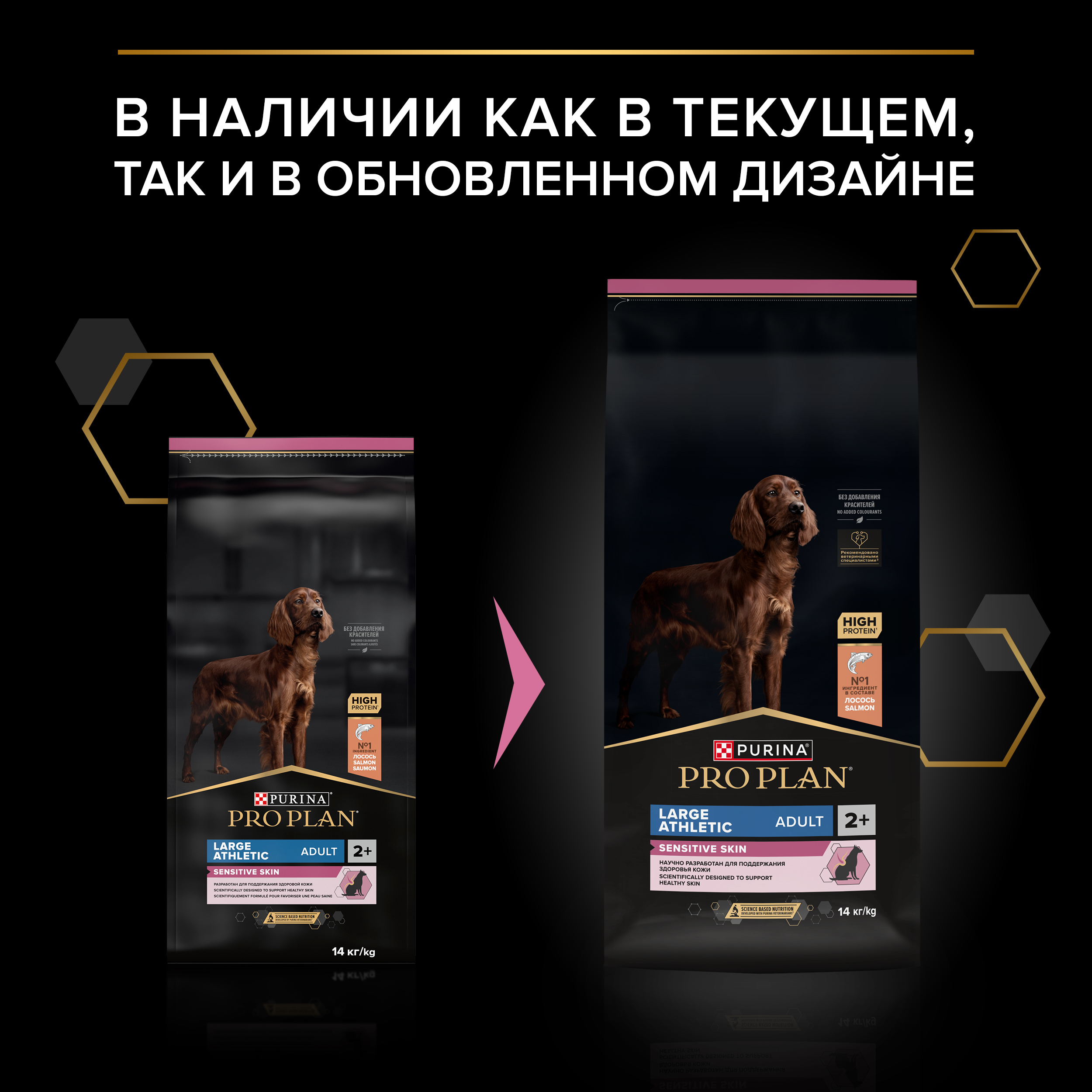 Сухой корм PRO PLAN® SENSITIVE SKIN для взрослых собак крупных пород с атлетическим телосложением с чувствительной кожей с лососем, 14 кг