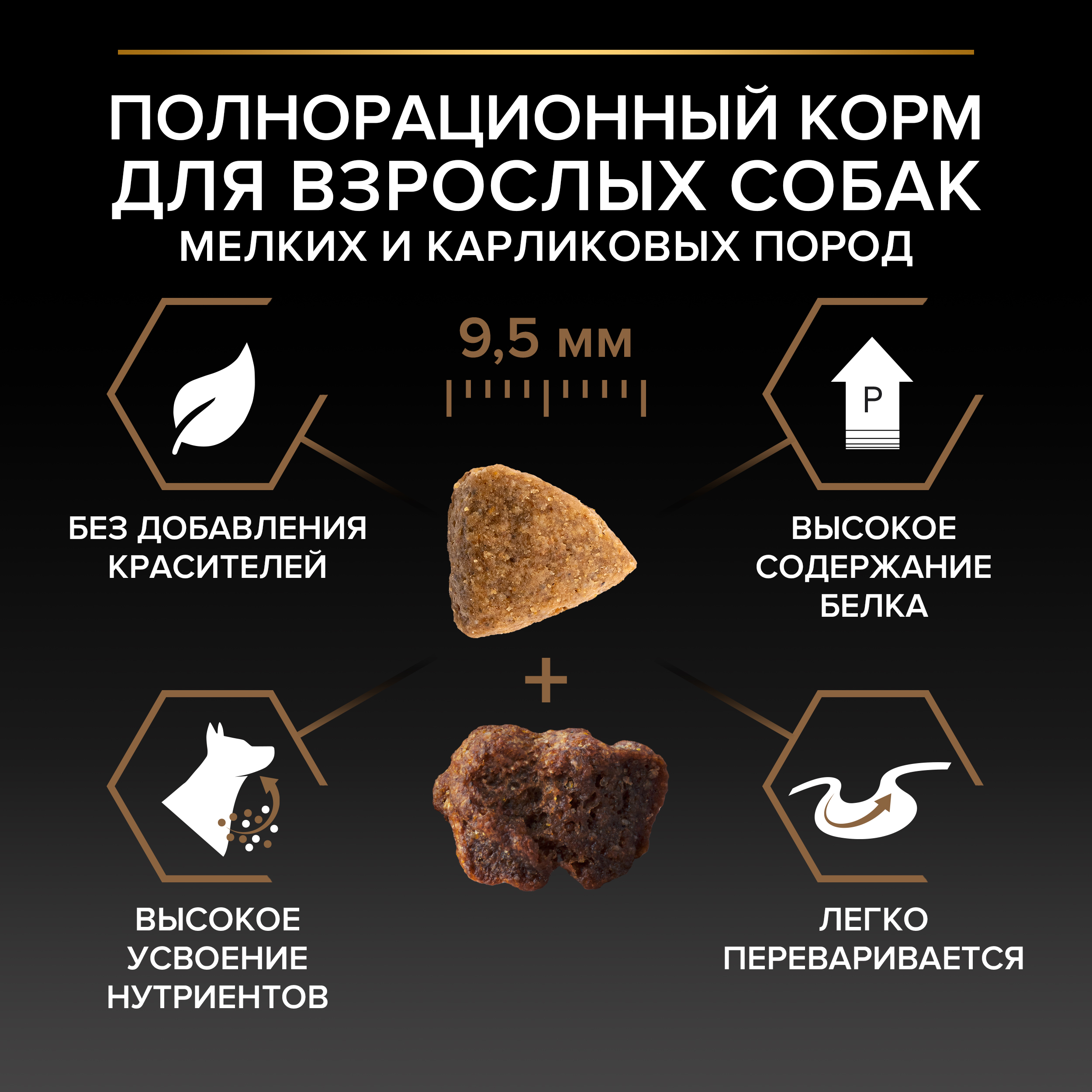 Сухой корм PRO PLAN® DUO DELICE для взрослых собак мелких и карликовых пород с превосходным вкусом и двойной текстурой гранул с говядиной, 2.5 кг