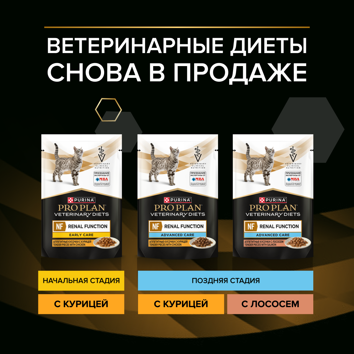 Влажный корм для кошек диетический PRO PLAN®VETERINARY DIETS NF Renal Function Advanced Care для поддержания функции почек при хронической почечной недостаточности,с курицей, 85 г x 26 шт.